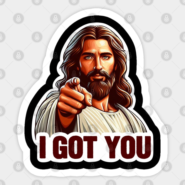 I GOT YOU Jesus Christ meme Sticker by Plushism